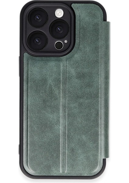 Bfs iPhone 16 Pro Kılıf Flip Cover - Koyu Yeşil