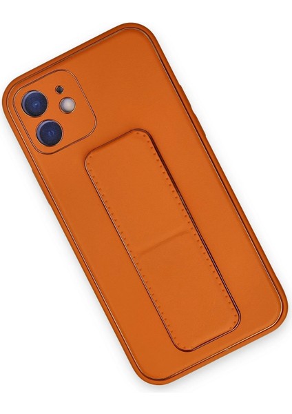 Bfs iPhone 12 Kılıf Coco Deri Standlı Kapak - Turuncu fiyatları