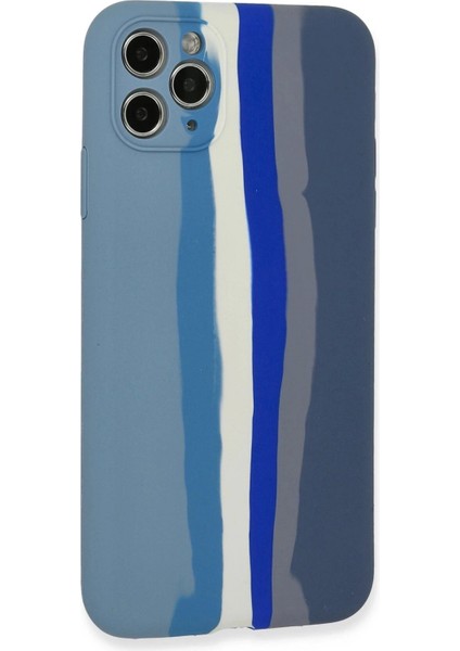 Bfs iPhone 11 Pro Kılıf Ebruli Lansman Silikon - Mavi-Gri modelleri