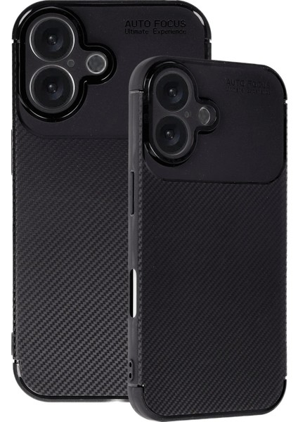 Bfs iPhone 16 Plus Kılıf Auto Focus Karbon Kapak - Siyah modelleri