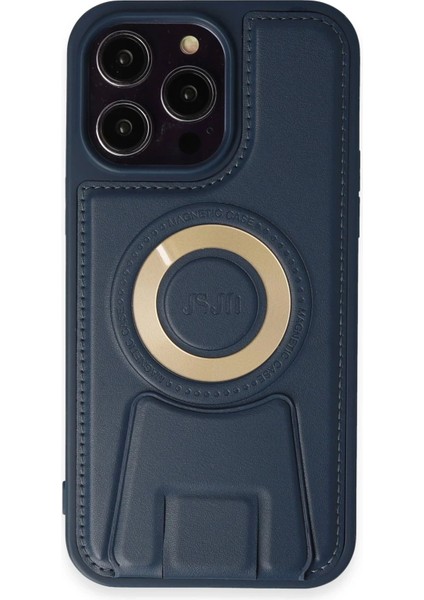 Bfs iPhone 14 Pro Kılıf Merkür Magneticsafe Standlı Kapak - Lacivert