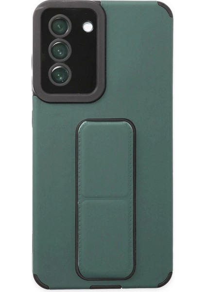 Bfs Samsung Galaxy S21 Fe Kılıf Mega Standlı Silikon - Yeşil