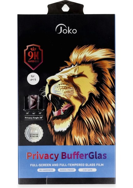 Bfs iPhone 14 Pro Buffer Hayalet Cam Ekran Koruyucu - Siyah