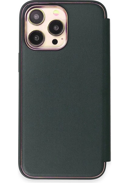 Bfs iPhone 14 Pro Max Kılıf Dolpin Kapaklı - Koyu Yeşil modelleri