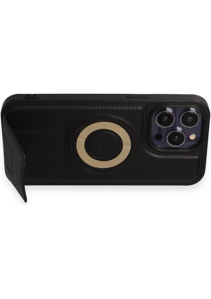 Bfs iPhone 13 Pro Max Kılıf Merkür Magneticsafe Standlı Kapak - Siyah modelleri