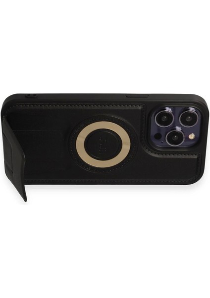Bfs iPhone 14 Pro Max Kılıf Merkür Magneticsafe Standlı Kapak - Siyah modelleri
