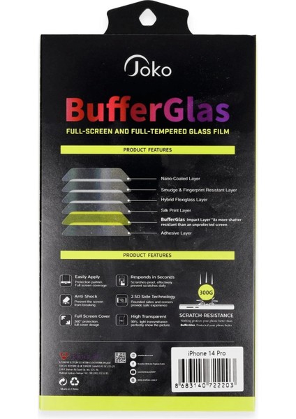 Bfs iPhone 14 Pro Buffer Cam Ekran Koruyucu - Siyah fiyatları