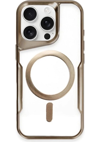 iPhone 14 Pro Kılıf Boyi Magsafe Silikon Kapak - Kahverengi
