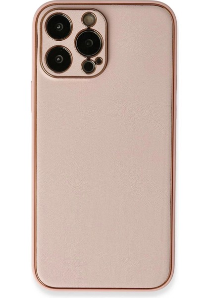 iPhone 13 Pro Kılıf Coco Deri Silikon Kapak - Pembe