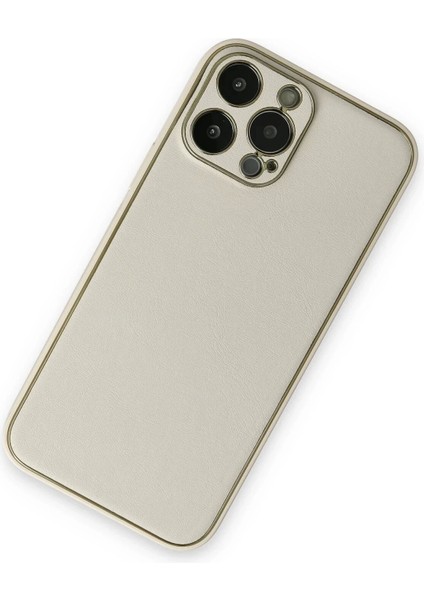 iPhone 13 Pro Kılıf Coco Deri Silikon Kapak - Beyaz modelleri