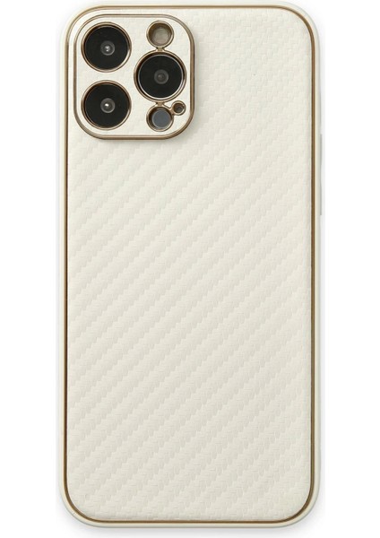 iPhone 13 Pro Max Kılıf Coco Karbon Silikon - Beyaz
