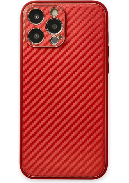 iPhone 13 Pro Max Kılıf Coco Karbon Silikon - Kırmızı