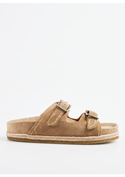 Bej Erkek Terlik Turbach Double Strap