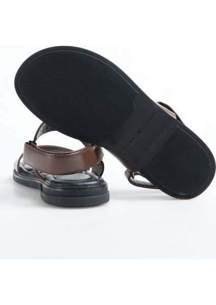 Deri Kahve Erkek Sandalet Premıum Hılfıger Strappy Lh Sand fırsatları