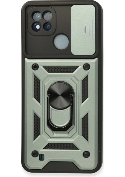 Realme C11 2021 Kılıf Pars Lens Yüzüklü Silikon - Yeşil