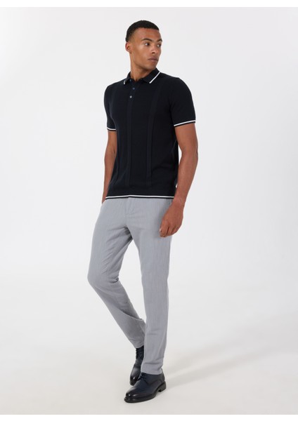 Bağlamalı Bel Normal Paça Slim Fit Gri Erkek Pantolon ACE001252269_GRI
