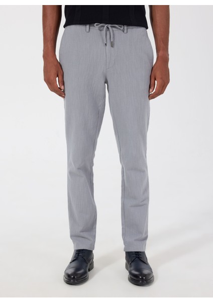 Bağlamalı Bel Normal Paça Slim Fit Gri Erkek Pantolon ACE001252269_GRI modelleri