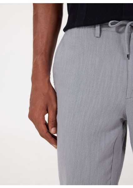 Bağlamalı Bel Normal Paça Slim Fit Gri Erkek Pantolon ACE001252269_GRI fırsatları