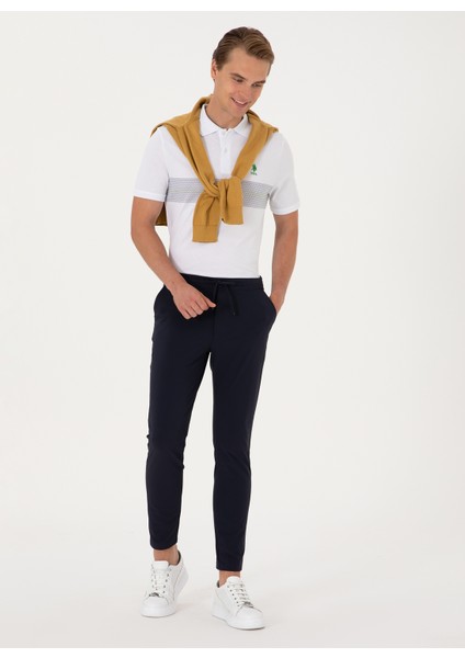 Bağlamalı Bel Normal Paça Comfort Fit Lacivert Erkek Pantolon Abel fiyatları