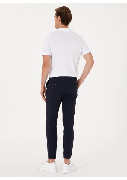 Bağlamalı Bel Normal Paça Comfort Fit Lacivert Erkek Pantolon Abel modelleri