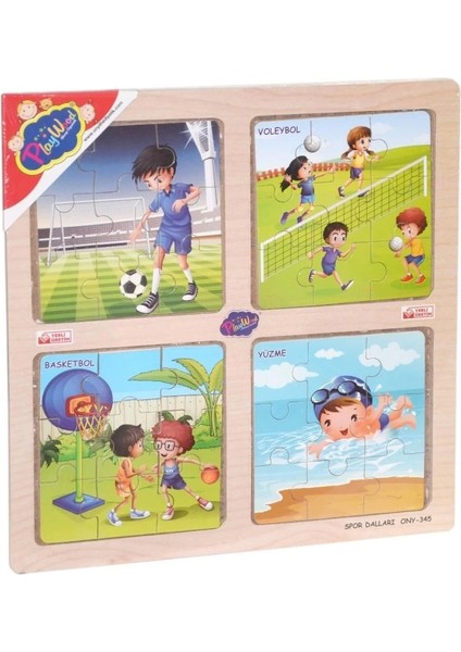 Bfs Nessiworld ONY-343/344/345/346 Ahşap Eğitici 4'lü Puzzle -Onyıl