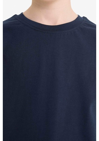 Erkek Çocuk Bisiklet Yaka Basic Düz Kısa Kollu Okul Tişörtü K1687A625AU indirimleri