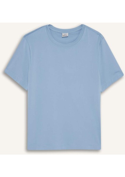 Fit Standart Fit Bisiklet Yaka Sporcu Basic Düz Kısa Kollu Tişört D2296AX25AU