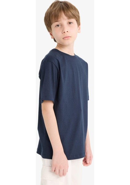 Erkek Çocuk Bisiklet Yaka Basic Düz Kısa Kollu Okul Tişörtü K1687A625AU fırsatları