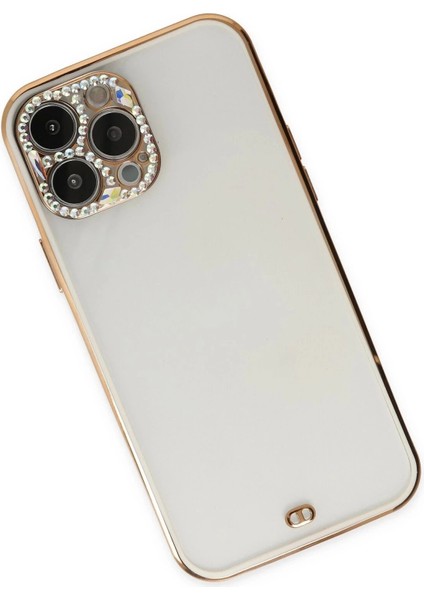 iPhone 13 Pro Kılıf Liva Taşlı Silikon - Beyaz fiyatları