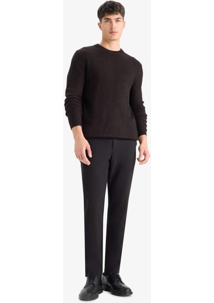 Standart Fit Normal Kesim Bisiklet Yaka Dokulu Triko Kazak C8814AX25WN fiyatları