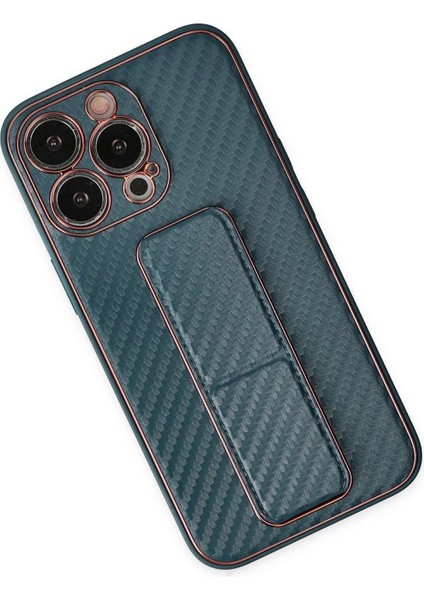 iPhone 13 Pro Kılıf Coco Karbon Standlı Kapak - Lacivert modelleri