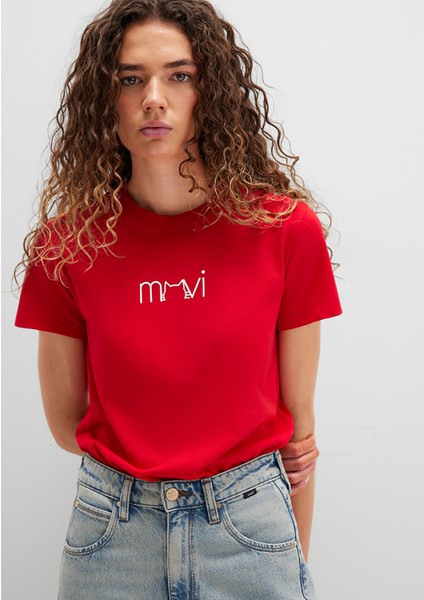 Mavi Baskılı Kırmızı Tişört 1613387-82054 fiyatları