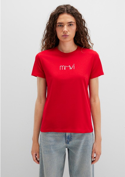 Mavi Baskılı Kırmızı Tişört 1613387-82054 fırsatları