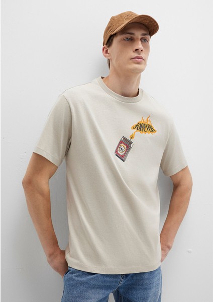 Forever Baskılı Bej Tişört 0612930-70322