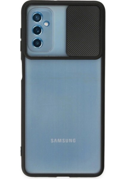 Samsung Galaxy M52 5g Kılıf Palm Buzlu Kamera Sürgülü Silikon - Siyah
