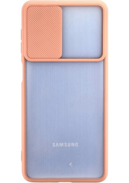 Samsung Galaxy M52 5g Kılıf Palm Buzlu Kamera Sürgülü Silikon - Pembe fiyatları