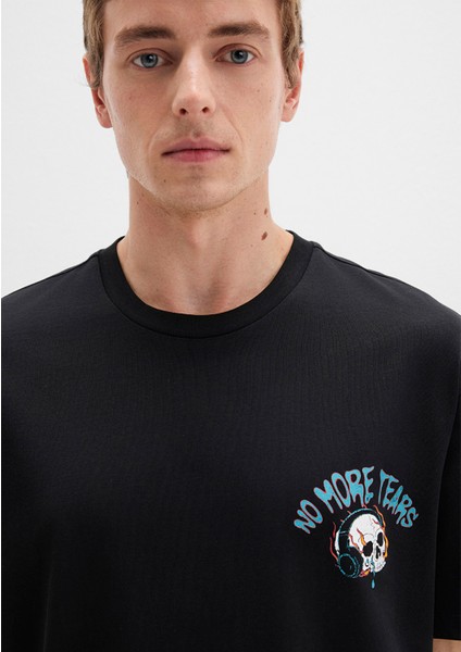 Kurukafa Baskılı Siyah Tişört 0612842-900