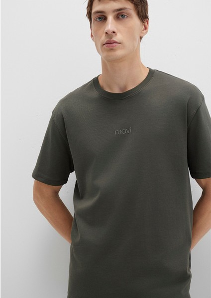 Mavi Logo Haki Basic İnterlok Tişört 0613102-71553 modelleri