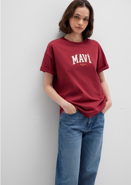 Mavi Logo Baskılı Kırmızı Tişört 1613410-70430 modelleri