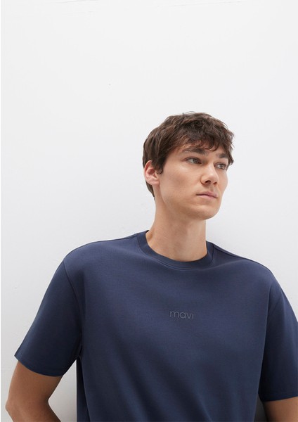Mavi Logo Lacivert Basic İnterlok Tişört 0613102-85315