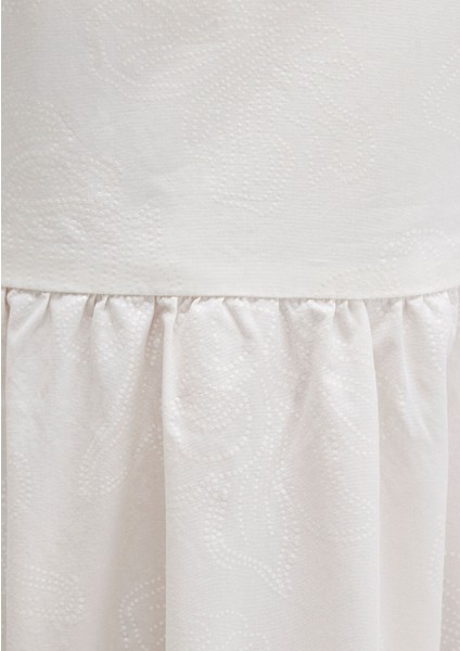 Sırt Detaylı Beyaz Elbise 1310804-70057