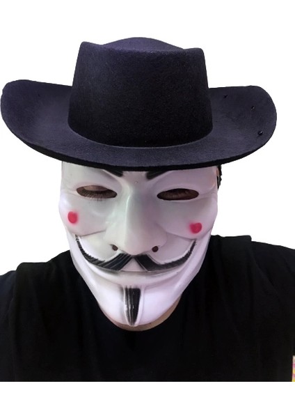 Bfs Nessiworld Siyah Renkli Delikli Çocuk Boy Vendetta Şapkası ve Vendetta Maskesi fiyatları