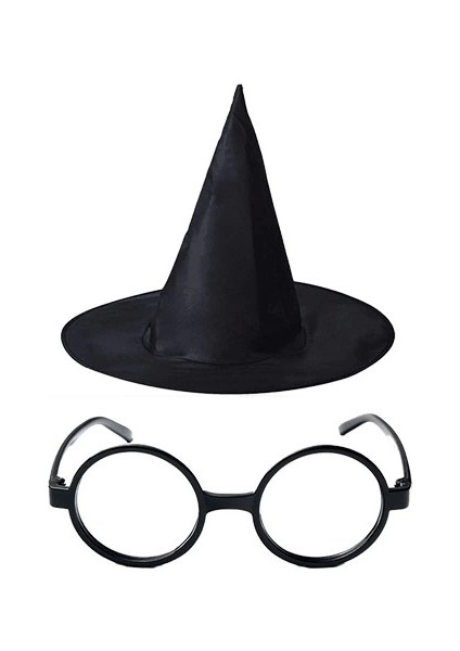 Bfs Nessiworld Harry Potter Büyücü Şapkası ve Harry Potter Büyücü Gözlüğü Siyah Renk