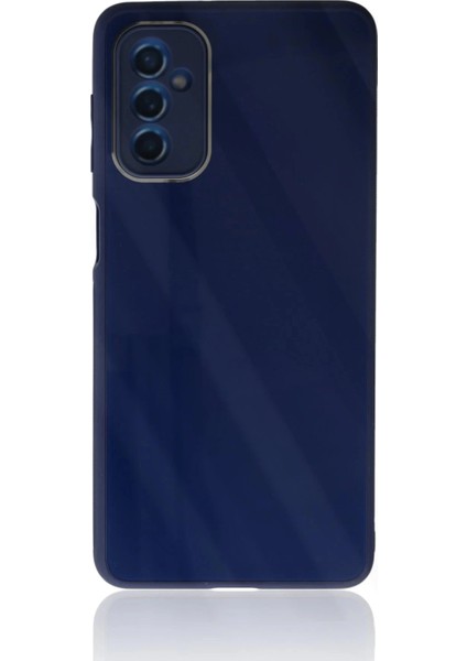 Samsung Galaxy M52 5g Kılıf Glass Kapak - Lacivert