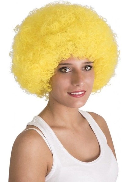 Bfs Nessiworld Sarı Renk Kıvırcık Afro Bonus Peruk fırsatları