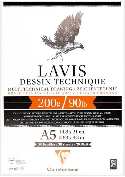 Lavis Multi Teknik Yapışkanlı Defter 20 Yaprak A5