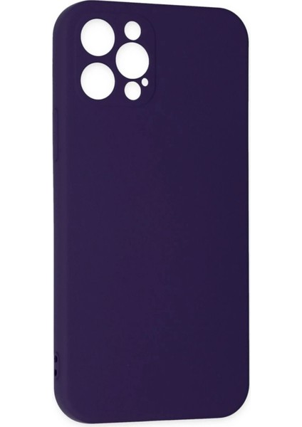 iPhone 12 Pro Max Kılıf Nano Içi Kadife Silikon - Mor modelleri