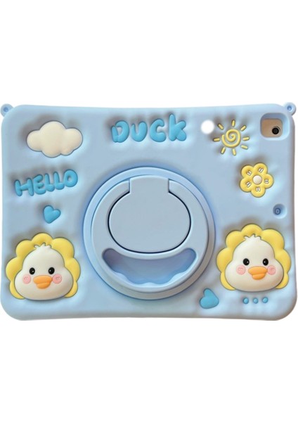 Küçük Sevimli Ördek Apple IPAD10.2 Düşme Önleyici Kabuk IPAD10.9 Silikon Mini 6 Tablet Dönen Koruyucu Kılıf (Yurt Dışından)