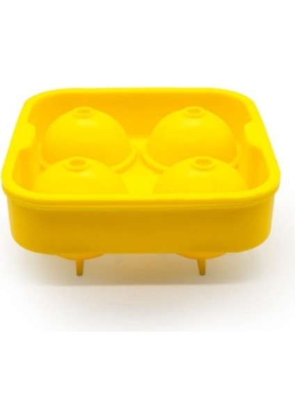 Sarı 4 Delikli Buz Topu Kalıbı Kapaklı ve Hunili Silikon Buz Küpü Makinesi Yeniden Kullanılabilir Buz Makinesi Buz Küpü Tepsisi Kokteyl Buz Küpü Kalıp (Yurt Dışından) indirimleri