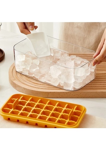 2 Tepsili Sarı Saklama Kutulu Yuvarlak Buz Küpü Tepsisi Dondurucu Için Hızlı Kalıptan Çıkarılan Buz Küpü Kalıpları Yaratıcı Parti Mutfak Soğutma Içeceği Buz Tepsisi Yurt Dış (Yurt Dışından) indirimleri